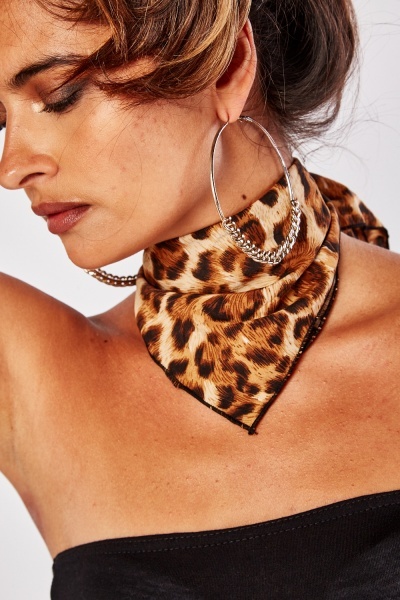 Leopard Print Head Scarf