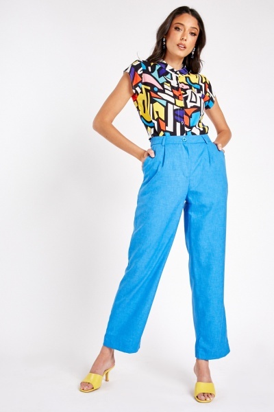 Wide Leg Tapered Trousers