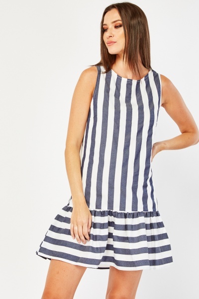 Striped Sleeveless Casual Dress