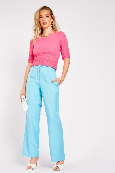 Blue Tapered Smart Trousers