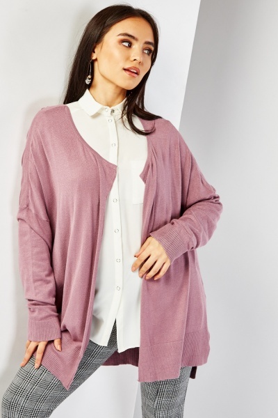 Open Front Thin Knit Cardigan