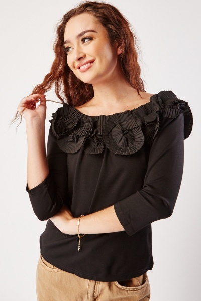 3D Pleated Detail Blouse