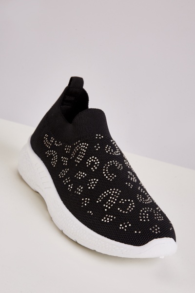 Encrusted Knitted Plimsolls