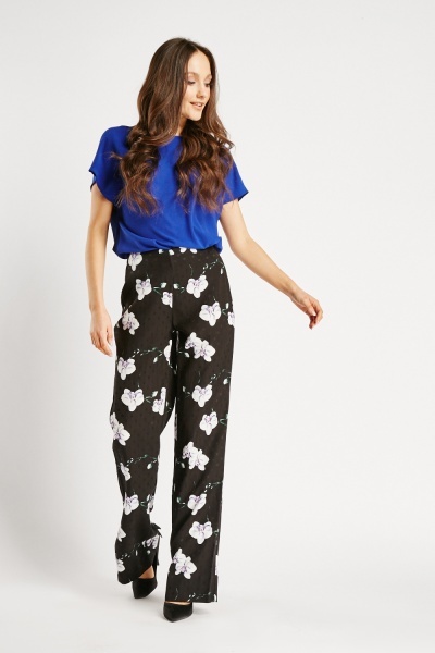 Floral Straight Leg Trousers