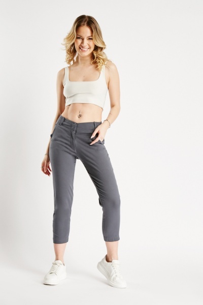 Partly Cotton Cropped Trousers