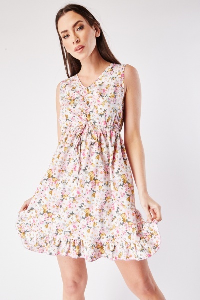 Sleeveless Floral Mini Dress