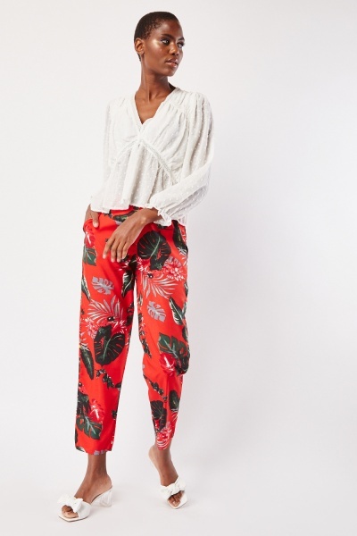 Tropical Print Lightweight Trousers