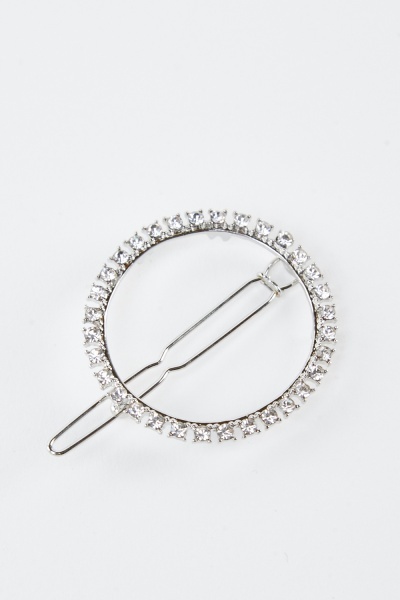 Round Encrusted Snap Hair Clip