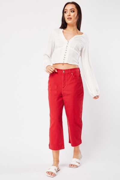 Straight Cut Crop Trousers