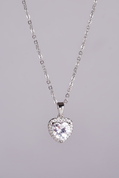 Heart Encrusted Pendant Necklace