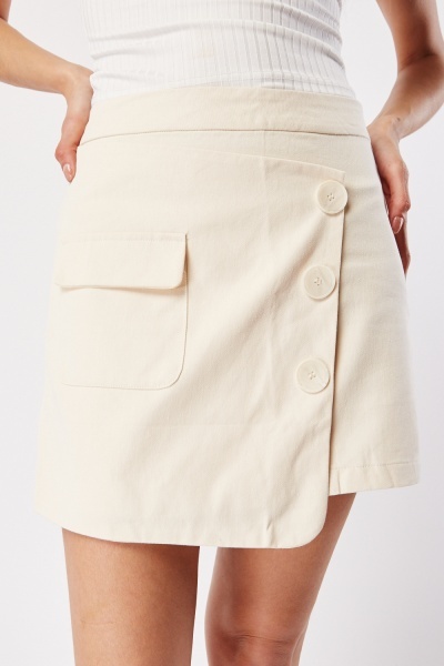 Single Flap Pocket Mini Skirt