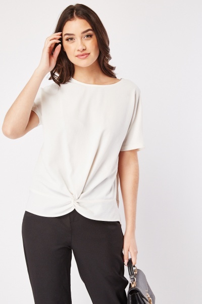 Twisted Front Short Sleeve Top