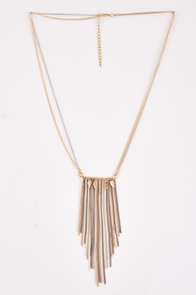 Chain Tassel Trim Necklace