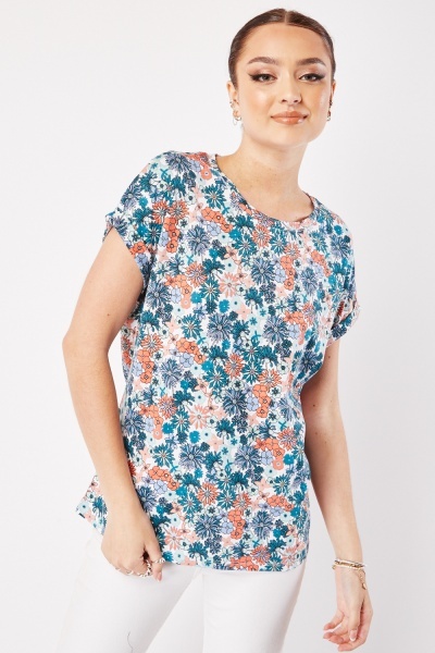 Ditsy Floral Short Sleeve Top
