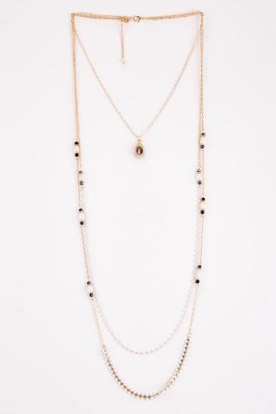 Faux Shell Pearl Chain Necklace