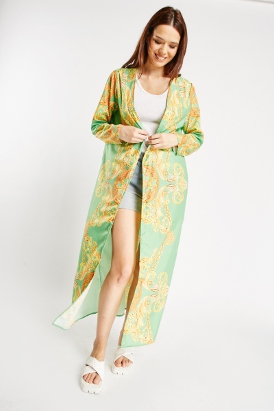 Baroque Printed Long Kimono