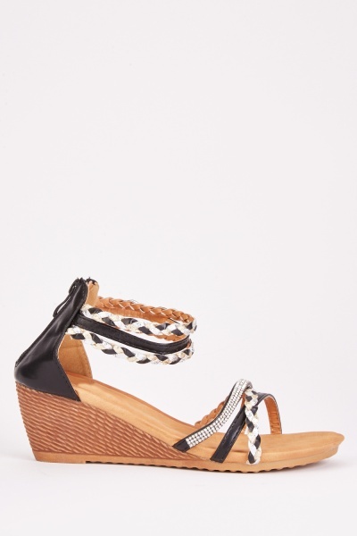 Multiple Ankle Strap Wedge Sandals