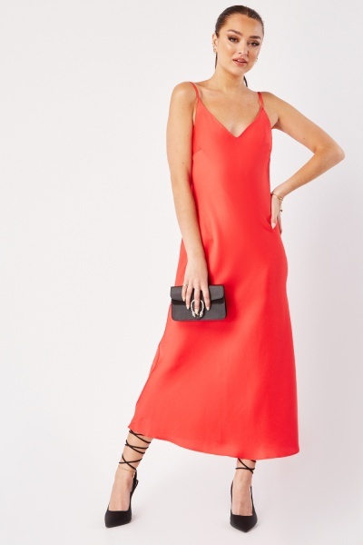 Strappy Red Maxi Dress