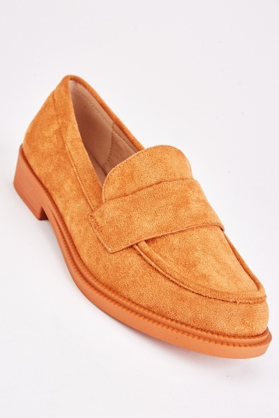 Suedette Low Heel Penny Loafers