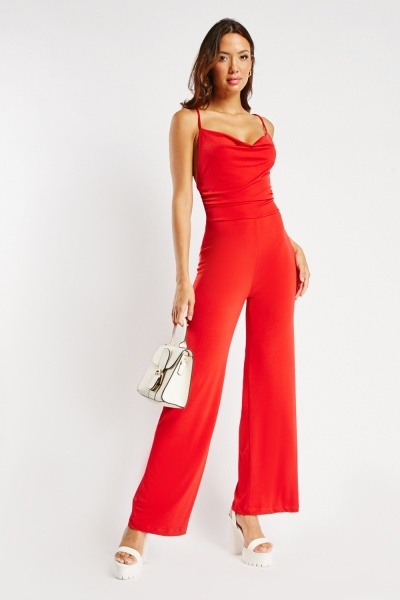 Cowl Neck Strappy Jumpsuit