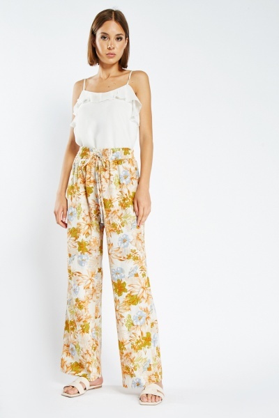 All Over Floral Wide Leg Trousers