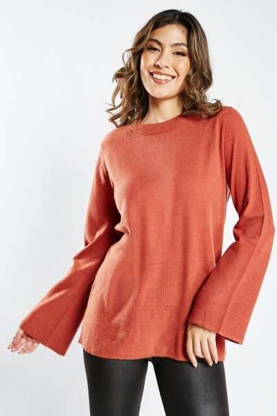 Wide Sleeve Knitted Jumper
