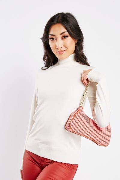Roll Neck Thin Knit Basic Top