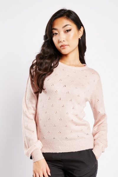 Perforated Pattern Knit Jumper
