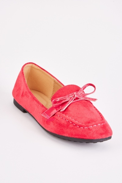 Bow Front Square Toe Flat Loafers