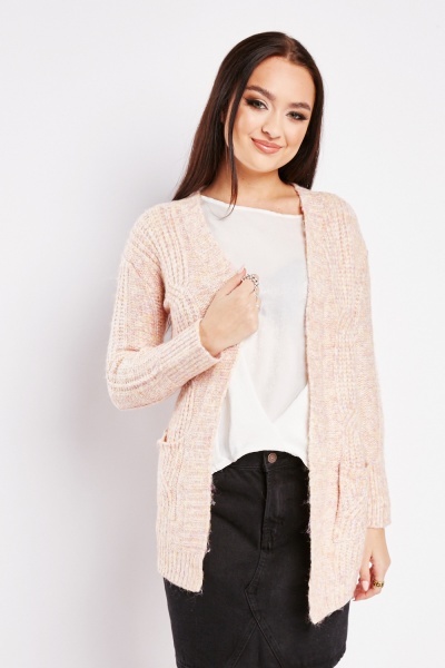 Cable Knitted Open Cardigan