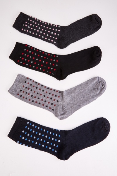 Pack Of 12 Polka Dot Womens Socks