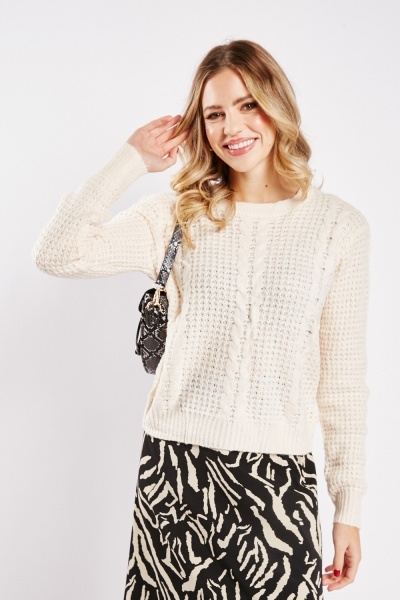 Cable Knit Light Peach Jumper