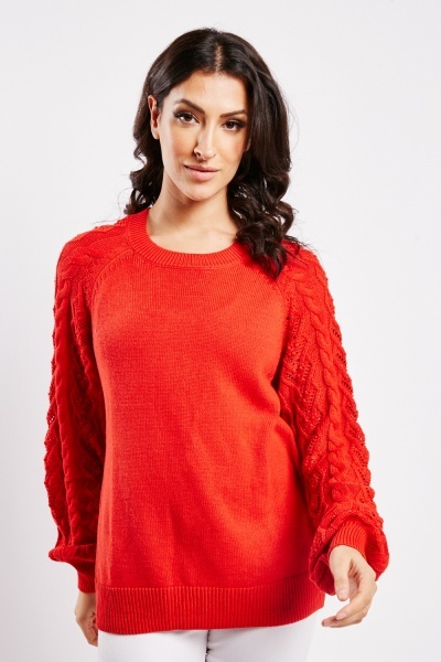Cable Knit Sleeve Jumper