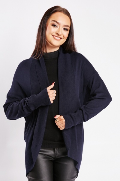 Open Front Cocoon Knit Cardigan