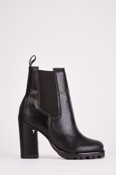 Ted Baker Leather Chunky Heeled Chelsea Boots