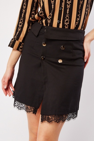 Lace Hem Mini Skirt