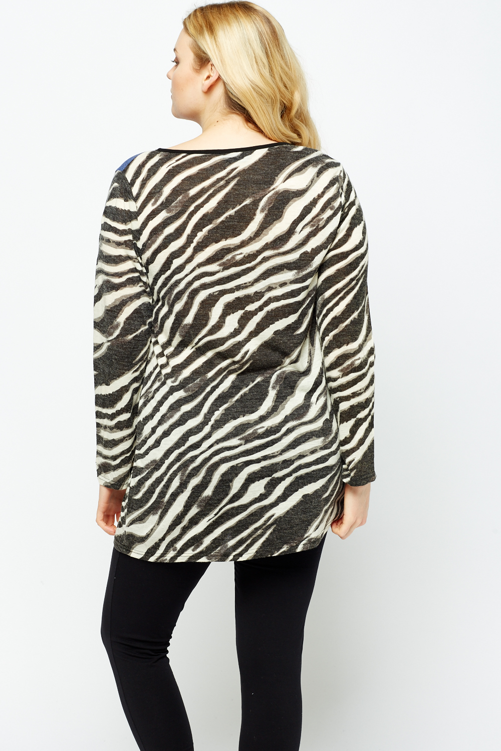 Zebra Print Contrast Top - Just £5