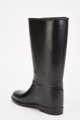 Calf Length Faux Leather Riding Boots 