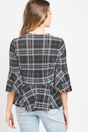 checkered peplum top