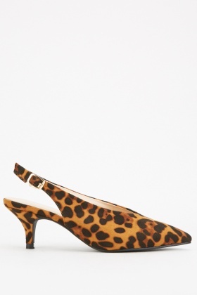 leopard slingback kitten heels