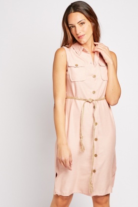 portia belted shirt dress