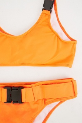 orange buckle bikini