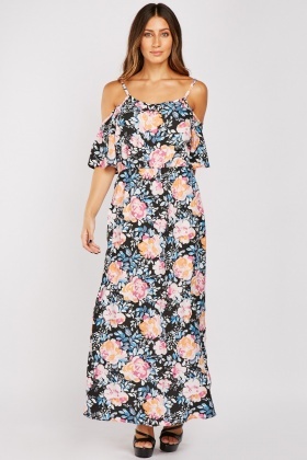 cold shoulder maxi dress uk