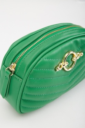 green quilted bag