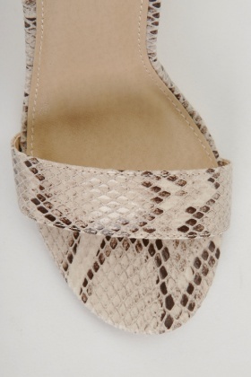 barely there snakeskin heels