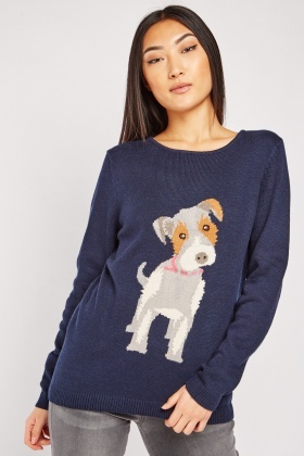 ladies jumper with dog motif