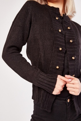 military button cardigan