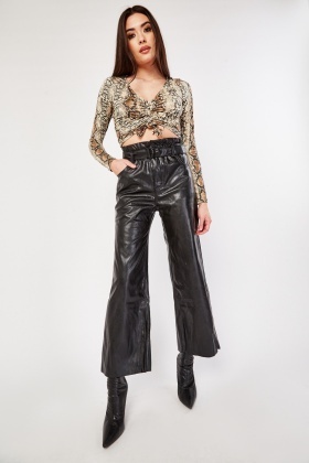 Leather and Waxed Trousers 713512-423261