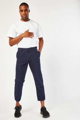 Live Unlimited Curve Plain Pleat Jersey Cropped Trousers Blue at John  Lewis  Partners