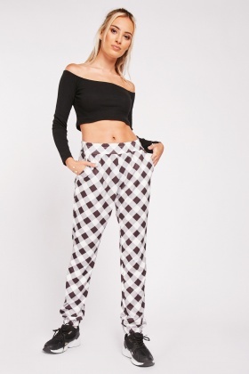 Checked sales jogger trousers